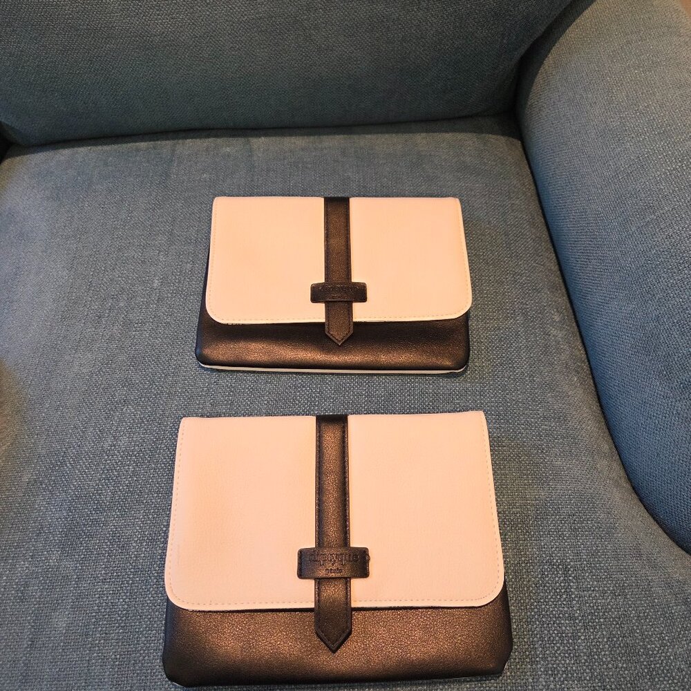 2 Diptyque black and white zip cosmetic pouches